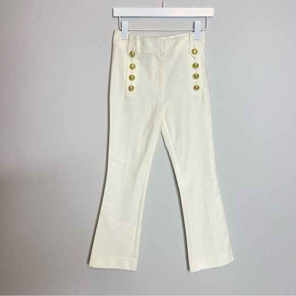 $365 Derek Lam 10 Crosby white gold button flare pants New - Picture 11 of 11